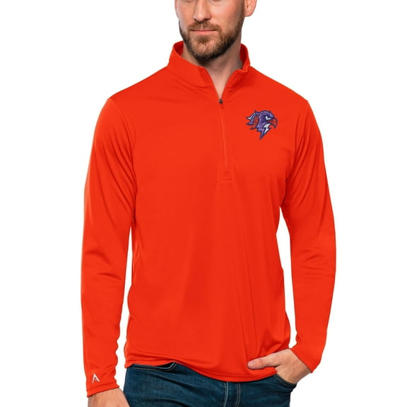 Men's Antigua Orange Halifax Thunderbirds Tribute Quarter-Zip Pullover Top