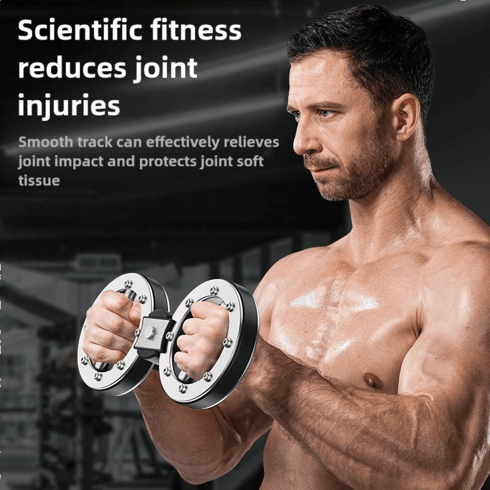 WAASOSCON Rotating Burn Machine 8-15 LB, Rotating Arm Machine 360 Degree Rotating Grips, Multifunctional Spinning Burn Rotator Machine for Forearm Trainer, Boxing, Workouts (Silver)