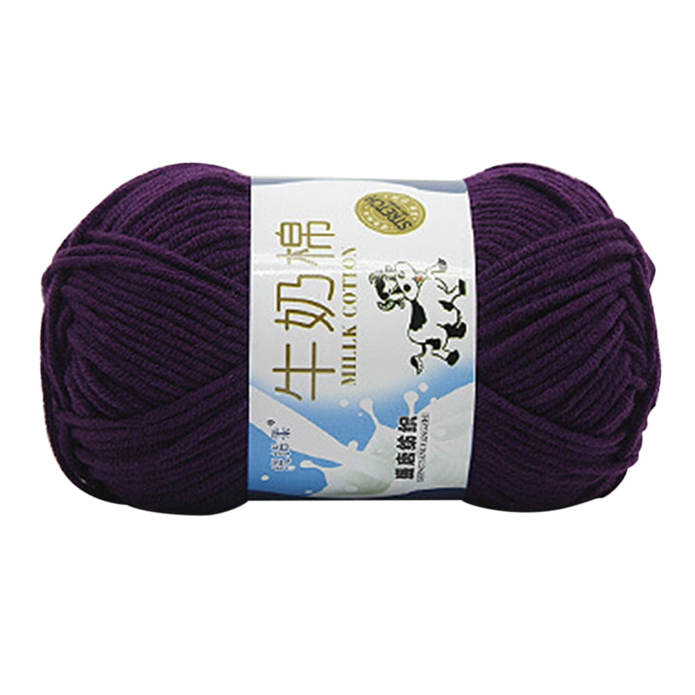 HXSCOO Big Ball 200g 5ply Natural Soft Milk Cotton Yarn Hand Knitting  Crochet Knit Baby Organic Healthy Thick Yarn Weave Thread (Color : 49)