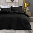 thumbnail image 1 of IR Imperial Rooms 3 PC Duvet Cover Set Plain Microfiber Button Closer Adult Black Color Full, 1 of 9