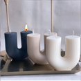 thumbnail image 2 of Molde de vela de silicona con arco a rayas, molde de yeso de aromaterapia en forma de U, molde de resina de jabón, herramienta de fabricación de velas de adorno, decoración del hogar, 2 of 4