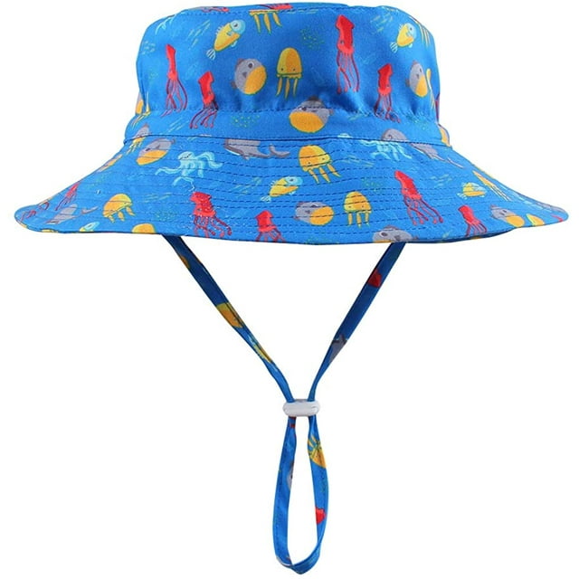 Chapeau de Soleil pour Fille Tout-Petit Chapeau de Plage Respirant Chapeau à Sangle de Menton Réglable 50+UPF