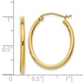 thumbnail image 2 of Auriga Fine Jewelry 14K Yellow Gold Oval Hoop Earrings for Women(L-17mm, W-20mm), 2 of 6