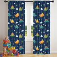 thumbnail image 5 of Blackout Kids Curtains,Dark Blue Dinosaurs Palms Clouds Pattern Childrens Insulated Curtains Set Of 2,Bedroom Essentials,Toddler Room Decor 42"x84", 5 of 5