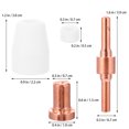 thumbnail image 4 of 30pcs 40A Machine de Découpe Plasma Consommables Accessoires Embout d'Électrode Buse Kit, 4 of 9
