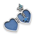 thumbnail image 2 of Sterling Silver Rhodium-plated CZ Heart W/Charm Make a Wish Locket, 2 of 3