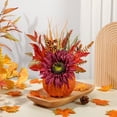 thumbnail image 6 of Briful 12.9"Artificial Pumpkin Floral Arrangement with Burgundy Sunflowers Leaves Fall Table Centerpiece for Harvest Autumn Décor, 6 of 6