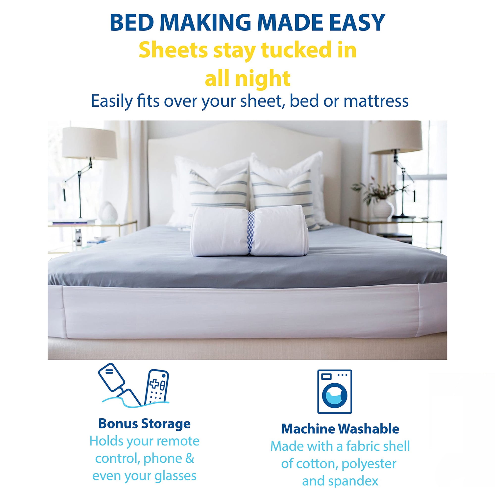 6heads Bedsheet Holder, Elastic Bed Sheet Clip, Adjustable Bed