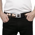 thumbnail image 3 of Hemi Belt, Seatbelt Buckle Belt, Hemi Powered Logo Repeat Black Orange White Gray, 30 to 44 Inches, 3 of 9