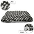 thumbnail image 3 of Abstract Pet Bed, Art Deco Style Image Ornamented with Diamond Shapes and Zigzag Stripes, Resistant Pad for Dogs and Cats Cushion with Removable Cover, 24" x 39", Ivory Charcoal Grey, by Ambesonne, 3 of 4