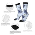 thumbnail image 3 of KLL Turtle with Blue Stones Print Cool Socks Men's Women's Crew Socks Funny Crazy Novelty Stockings, 3 of 6