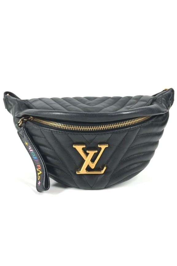 Pre-Owned LOUIS VUITTON M53750 New Wave Bum Bag, Belt Waist Body Leather, Men's, Women's, Black