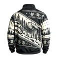 thumbnail image 4 of Men's Quarter Zip Mock Neck Sweatshirt Western Bear Print Long Sleeve Pullover Casual Outdoor Hunting Top Warm Athletic Sweatshirt Black L, 4 of 4