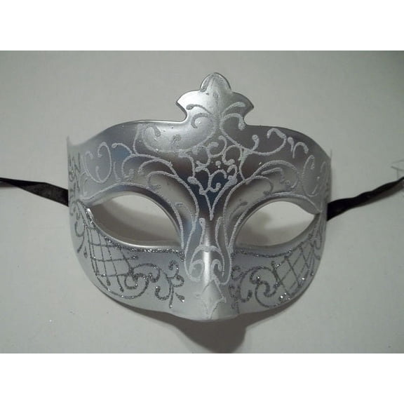 Wedding White Silver Scroll Venetian Masquerade Ball Prom Mask