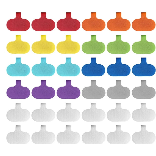 Premium - Cable Labels, Oval, Multi-Color (36 Pack) Write On Cord Labels, Wire Labels, Cable Tags and Wire Tags Assorted Colors Oval - Suitable for a Variety of pipe connection tasks