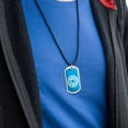 thumbnail image 3 of Green Lantern Blackest Night Blue Lantern Logo Military Dog Tag Pendant Necklace with Cord, 3 of 5