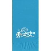 25 Turquoise Oktoberfest Dinner Hand Towels Paper Napkins with a White Color Oktoberfest Brewmeister Logo