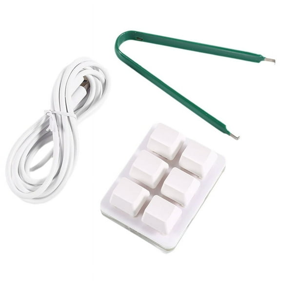 6 Key Customizable Shortcut Keyboard White