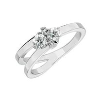 Harry Chad Enterprises 68908 Round Old Miner Diamond 2.25 CT Split Shank Engagement Ring, Size 6.5