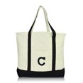 thumbnail image 4 of DALIX Initial Tote Bag Personalized Monogram Black Zippered Top Letter - C, 4 of 7