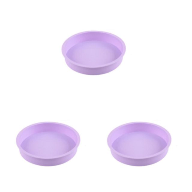 Guardoinrt 1/2/3 Mariage Fête Gâteau Restaurant Réutilisable Mousse Lavable Rond Moule Cuisine Gadget Accessoires Violet Clair 6,6 Pouces 3PCS