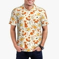 thumbnail image 3 of Balery Flower Fox Printed Men’s Short Sleeve Polo Shirt, Midweight Men's Shirt,Golf Polo shirts -Small, 3 of 9