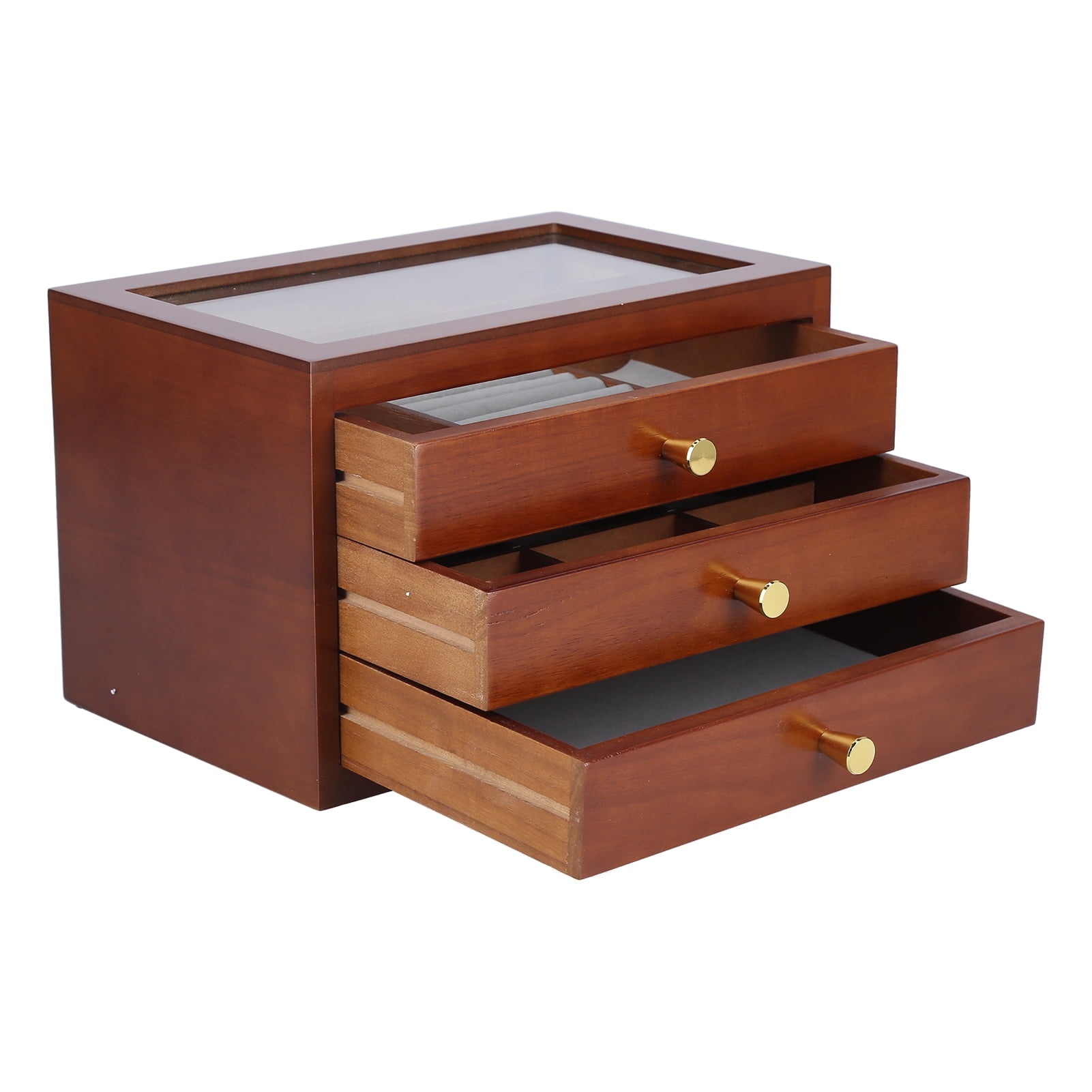 Boîte à bijoux vintage à 5 couches, grande boîte de rangement en bois avec 4 tiroirs, pour boucles d'oreilles, bracelets, bagues Boîte à bijoux vintage à 5 couches, grande boîte de rangement en bois avec 4 tiroirs, pour boucles d'oreilles, bracelets, bagues