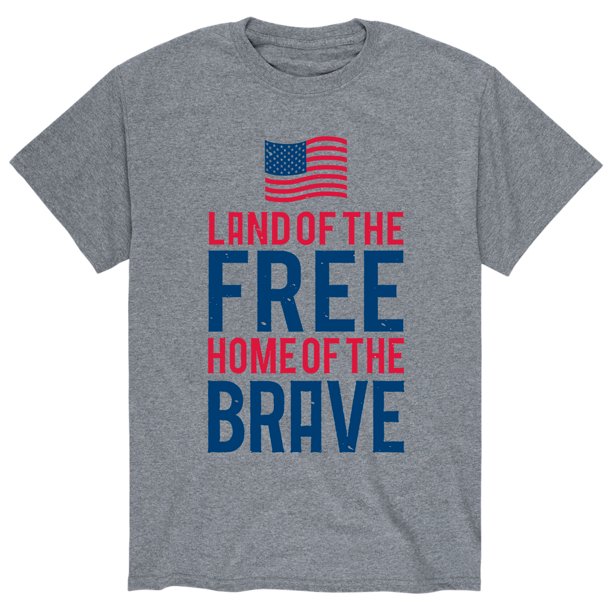 Instant Message - Land Free Home Brave Flag - Men's Short Sleeve 