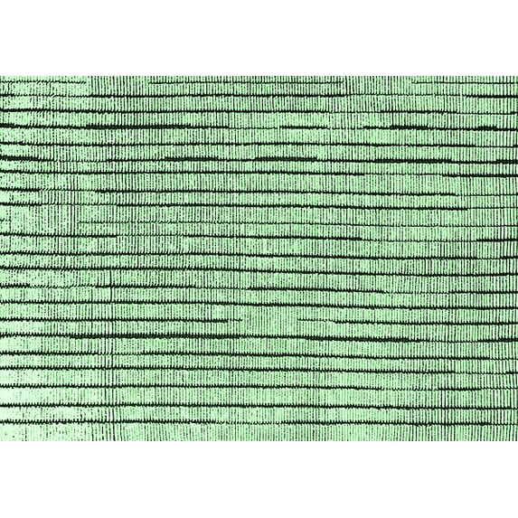 Ahgly Company Indoor Rectangle Solid Emerald Green Modern Area Rugs, 8' x 10'