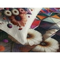 thumbnail image 3 of Ambesonne Boho Floral Quilted Bedspread Set 3 Pcs, Psychedelic Flowering, Queen Size, Eggshell Dark Pink Violet, 3 of 4