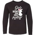 thumbnail image 3 of Inktastic Hunting Girls Hunt Too Only Prettier with Doe and Arrow Long Sleeve Youth T-Shirt, 3 of 5