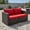 Red, variant on Topcobe 2PCS Patio Rattan Sectional Conversation Sofa Set, Outdoor Deck Furniture, Red