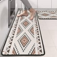 thumbnail image 2 of Kitchen Rugs Sets Of 2,Brown Triangular Geometric Pattern Anti Fatigue Kitchen Mat Rugs Non Slip Washable,Decorative Kitchen Floor Mats for Kitchen,Sink,Laundry,17"x47"+17"x47", 2 of 5