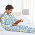 thumbnail image 6 of Susaid Daisies Flowers Print Men's Long Sleeve Pajama Set, Two-Piece Button-Down Loungewear PJs Set, Comfortable Sleepwear for Relaxation-Large, 6 of 7
