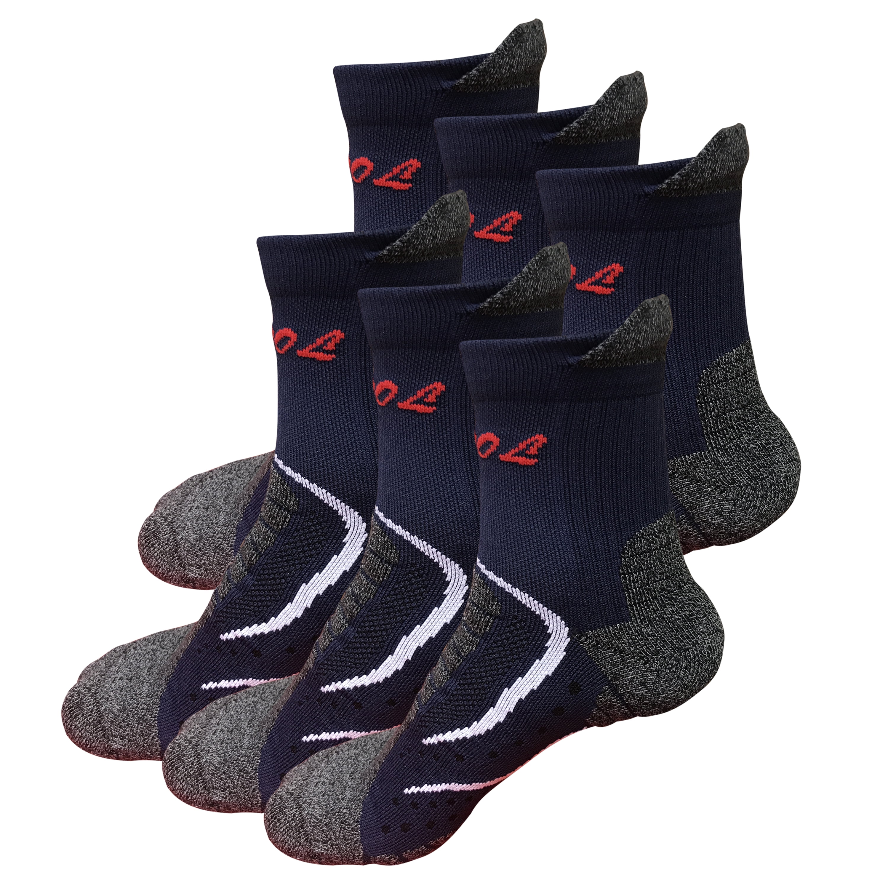 B&Q 6 Pairs Mens Performance Cotton Moisture Wicking Athletic Casual