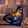 thumbnail image 6 of Cute Kawaii Solar System Planets Whimsical Galaxy Cheerful, Mystical Playful Scene, Warm Flannel Blanket for Living Room and Bedroom, Celestial Art Lovers Housewarming Gift, Playful Home Decor, 6 of 9