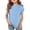 #A07-Light Blue, variant on Abcomgle Girls Tee Shirts 10-12 Crewneck Short Sleeve Curve Hem Tops Summer Soft Cotton Girls Shirts Cute Girls Blouse,Yellow,2-3Years