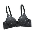 thumbnail image 2 of ZZwxWA Women's Wireless Basic Regular Padding Everyday Bra Cute Printed Bralette Push Up Seamless Underwear Trendy 2025, 2 of 3