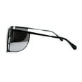 thumbnail image 4 of Mens Futuristic Robotic Racer Metal Side Visor Sunglasses All Black, 4 of 4