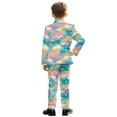 thumbnail image 3 of Xoenoiee Cloud Moon Star Print Boys Suits 2 Piece Formal Suit Set Slim Fit Formal Dress Clothes Ring Bearer Outfit for Kids, 6-7 Years, 3 of 7