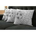 thumbnail image 5 of Ambesonne Black White Throw Pillow Cover 4 Pack, Soccer Ball in Net, 20", Black White, 5 of 5