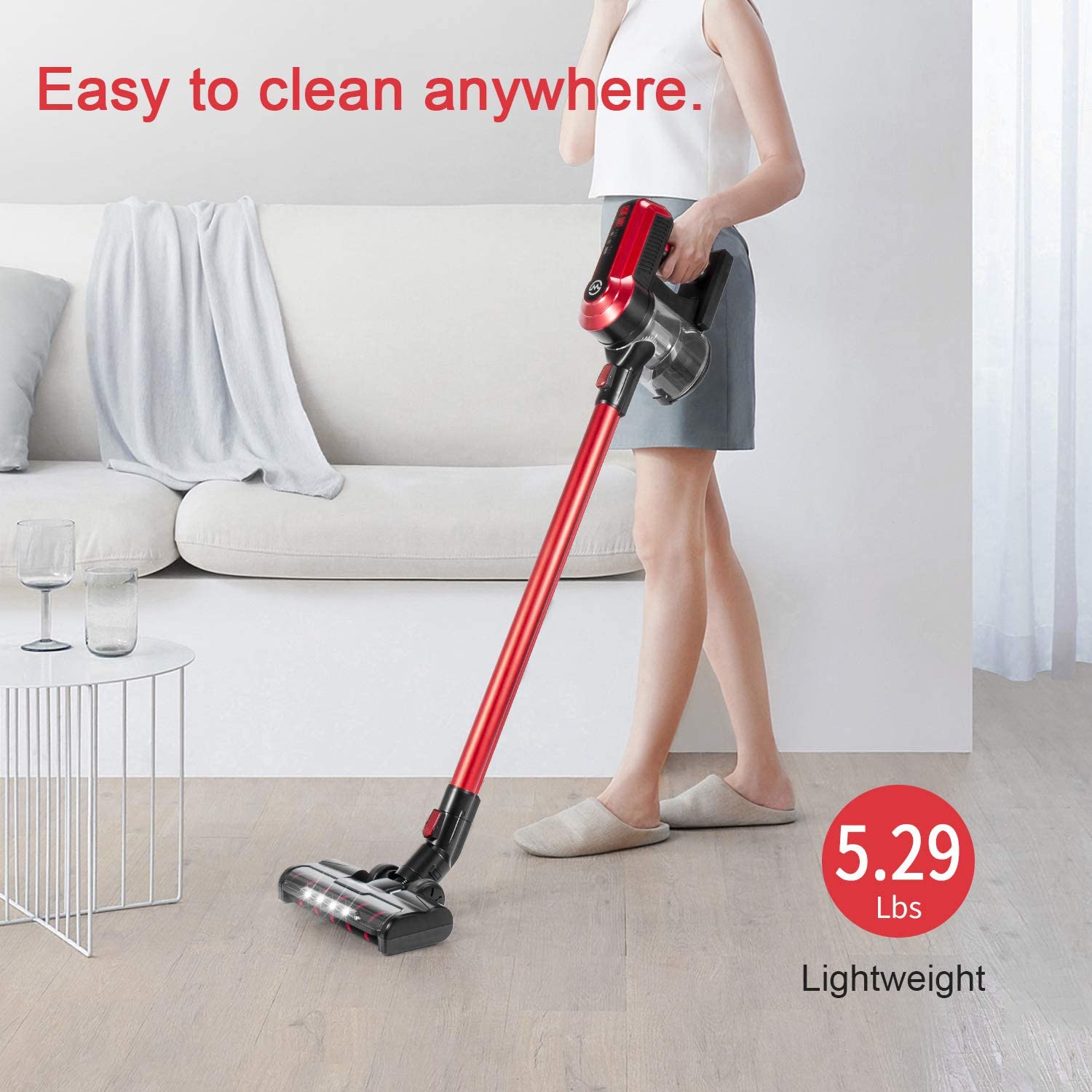 Moosoo Cordless Stick Vacuum Cleaners, 23Kpa Suction, Rich Accessories for Hardwood Floor Carpet Pet Hair, Size: M8Pro