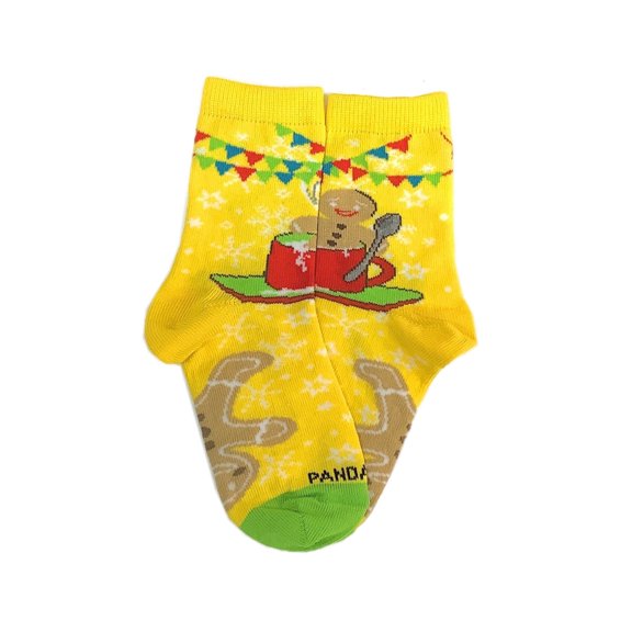 Gingerbread Man Milk Bath Socks from the Sock Panda (Ages 3-7) Size: Medium (Age 5-7)