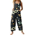 thumbnail image 2 of Mardi Gras Overalls for Women Loose Fit Sleeveless Casual Carnival Mask Graphic Rompers Long Parada Mardi Rompers with Pockets, 2 of 7
