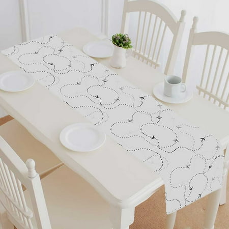 

PKQWTM airplane routes Cotton and Linen Table Runner Kitchen Dining Room Supplies Size 14x72 Inch