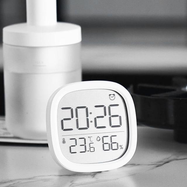 Feltree LCD Screen Concise Clock Multifunctional Temperature Electronic Clock Humidity Electronic Clock Magnetic Suction Alarm Clock Slim Electronic Alarm Clock