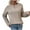 Khaki, variant on IROINNID Womens Sweater Round Neckline Pullover Sweater Solid Color Casual Mid-Length Long Sleeve Tops Blouse