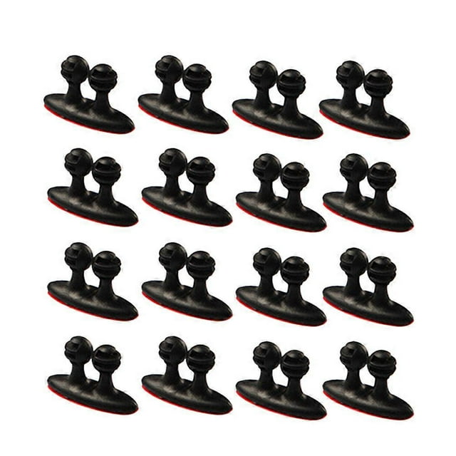 Practical Black Plastic Cable Clips for Home Use Multipurpose Wire Organizer 16pcs