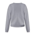 thumbnail image 3 of Women Crewneck Pullover Sweatshirt Solid Sweater Lightweight Hedging Printed Loose Round Neck Ladies para Winter Autumn - Gris M Macarena Sudadera de Crewneck, 3 of 8