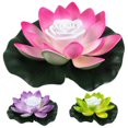 Color Changing Color 3Pcs Floating Pool Light Lotus Flower Light with Color Changing LED ...